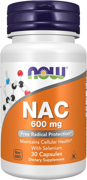 Now Supplements, NAC (N-Acetyl Cysteine) 600 mg with Selenium 30 Capsules