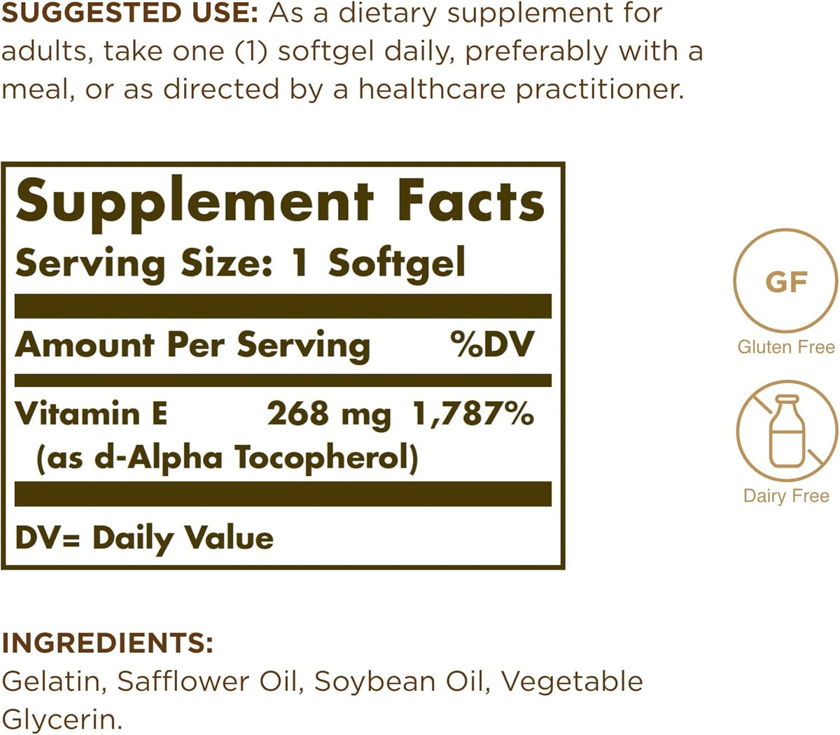 Vitamin E 400 IU Alpha Softgels 250