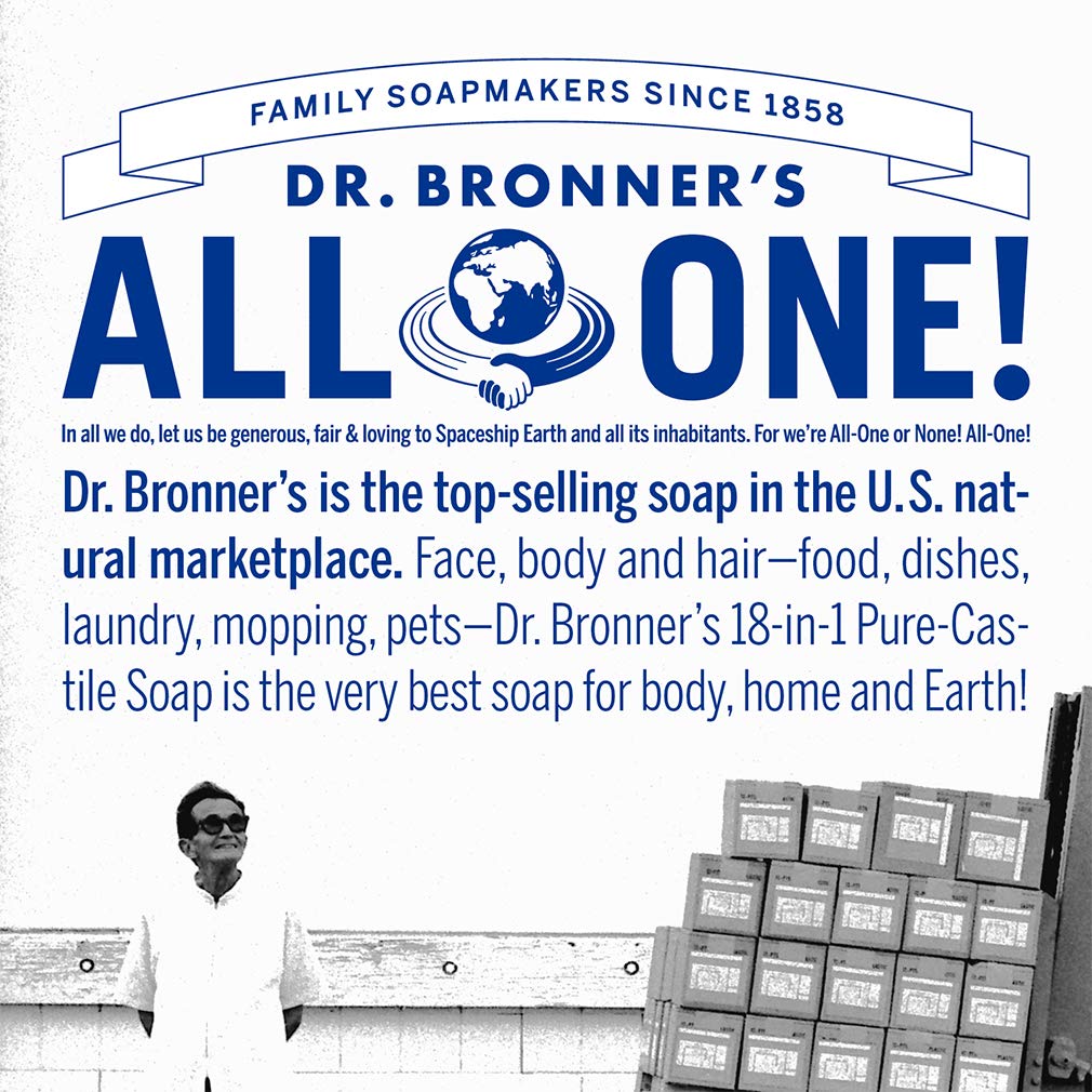 Dr. Bronner&#39;s - Organic Sugar Soap (Lemongrass, 12 Ounce) - Made with Organic Oils, Sugar and Shikakai Powder, 4-in-1 Use: Hands, Body, Face and Hair, Cleanses, Moisturizes and Nourishes, Vegan