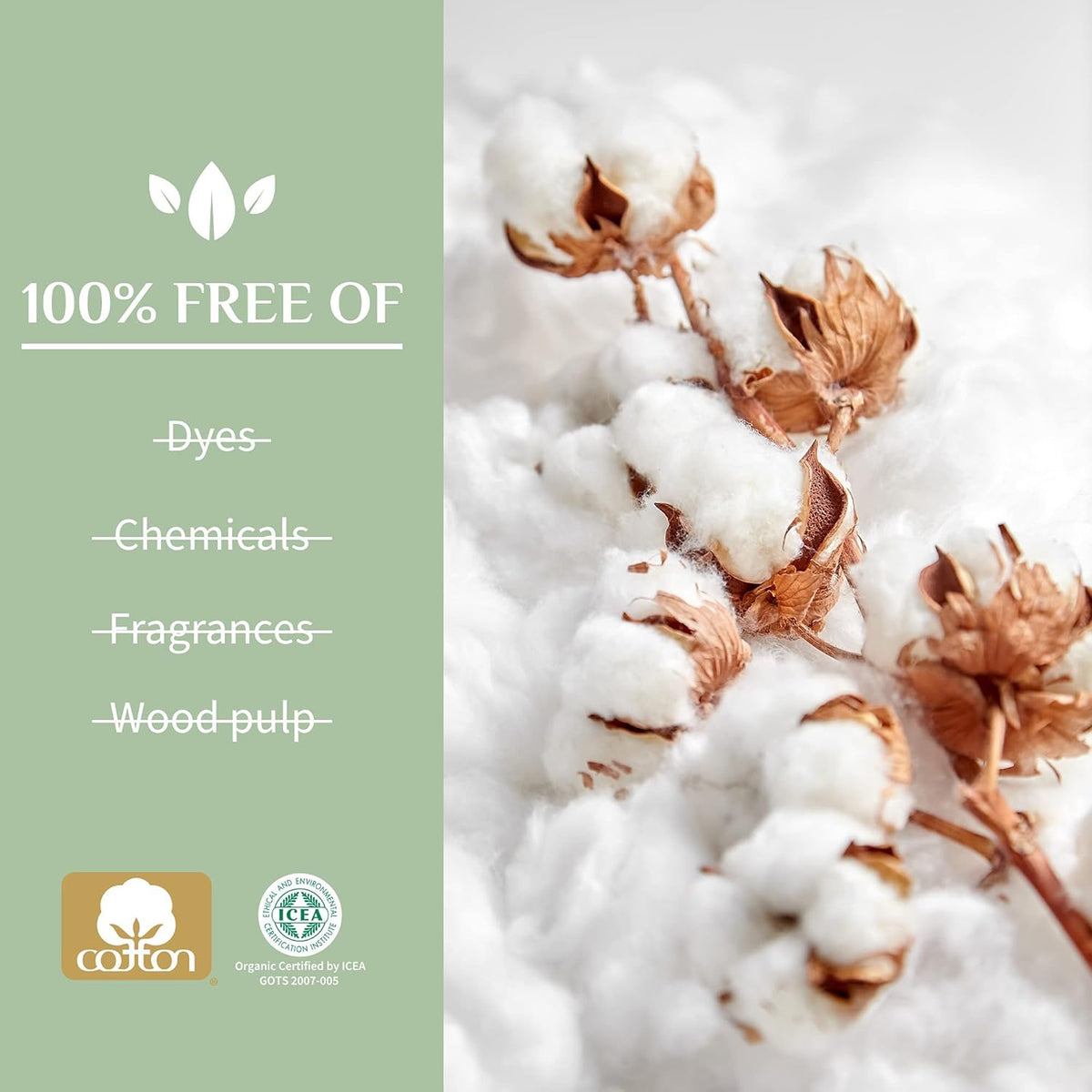 Organyc Beauty 100% Organic Cotton Balls For Sensitive Skin, 100 Ea