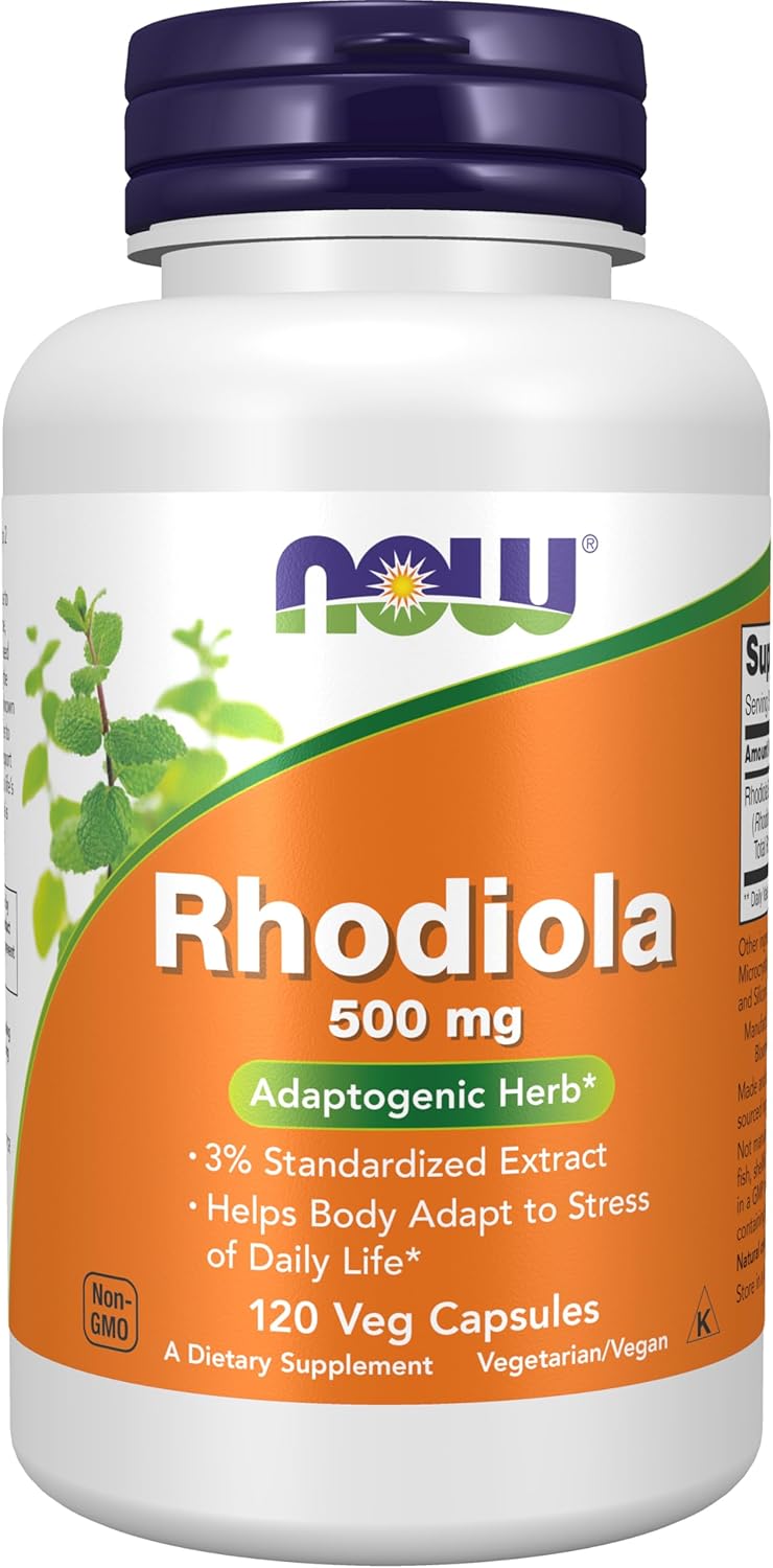 NOW Supplements, Rhodiola 500 mg, 120 Veg Capsules