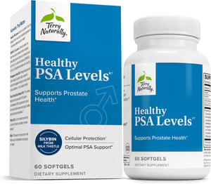 Terry Naturally Healthy PSA Levels - Dietary Supplement for Healthy Prostate & Hormone Balance Support - Herbal Supplement with Curcumin, Turmeric Essential Oil & Grape Seed Extract - 60 Softgels