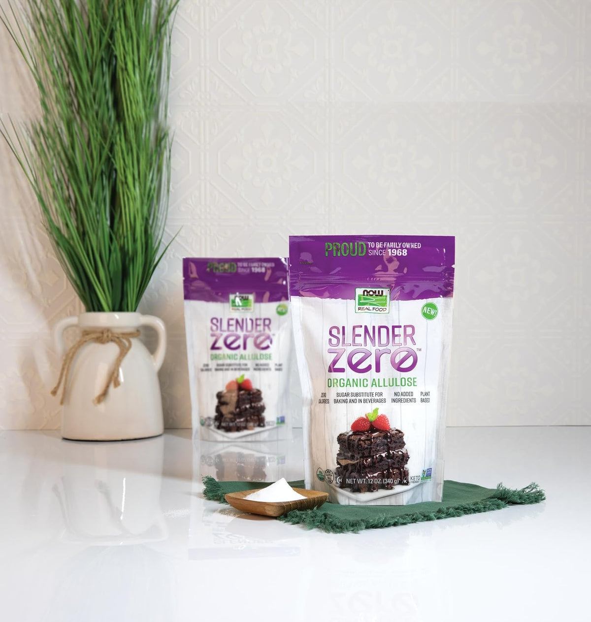 NOW Real Food, Slender Zero, Organic Allulose, Zero Calories, Sugar Substitute for Baking and Beverages, No Added Ingredients, Plant Based, 12 oz (340 g)