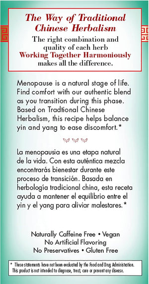 Bravo Tea Menopause Comfort Herbal Tea Caffeine Free, 20 Tea Bags