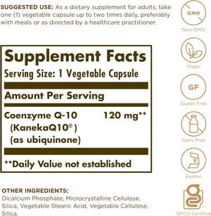 Solgar Vegan CoQ-10 120 mg - 60 Vegetable Capsules - Antioxidant Health - Non-GMO, Gluten Free, Dairy Free, Kosher - 60 Servings