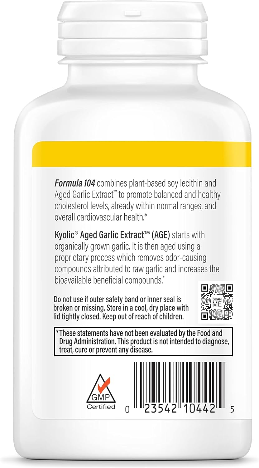 Kyolic Aged Garlic Extract™ Cholesterol Formula 104, 200 Capsules