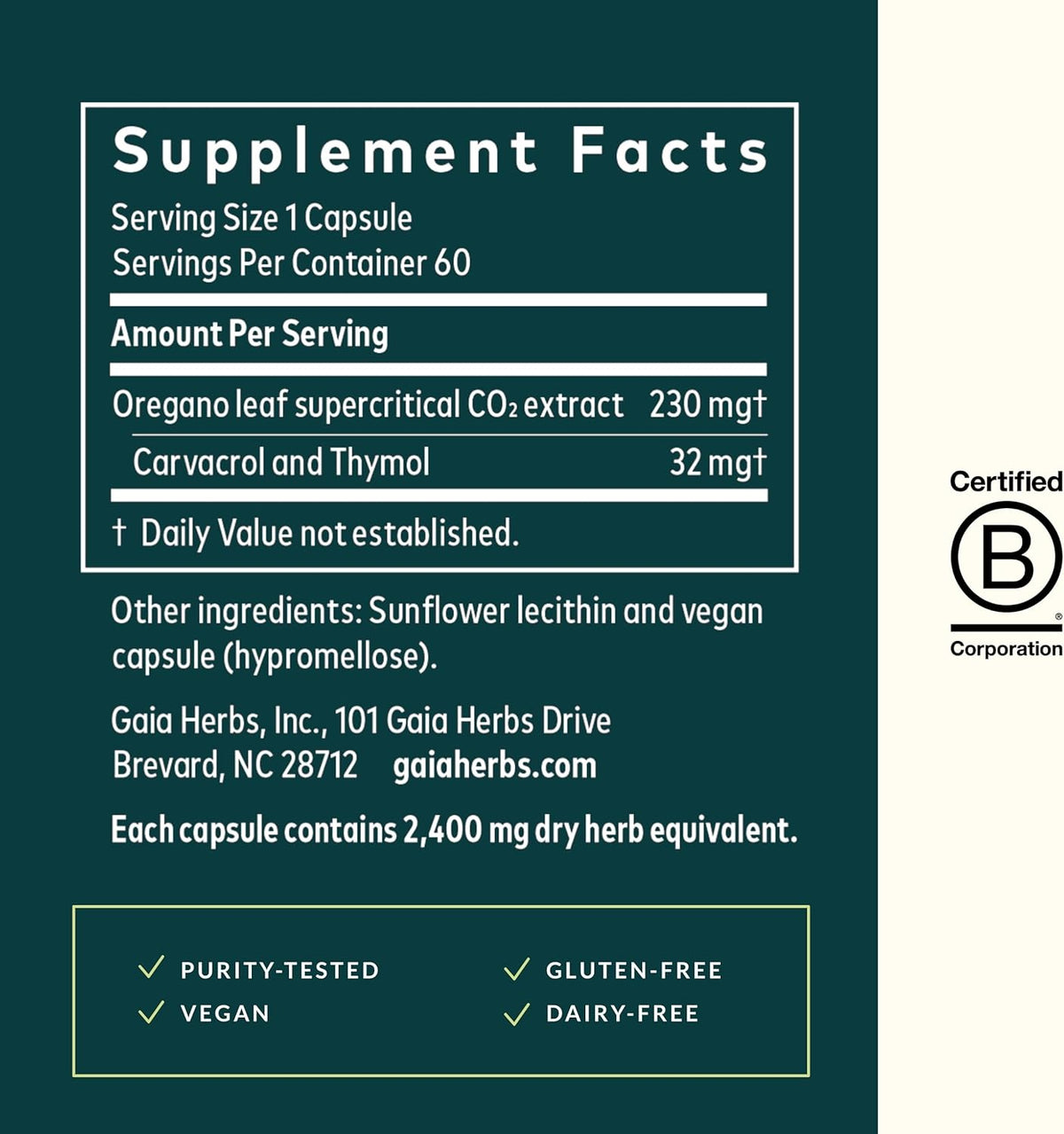 Gaia Herbs Oil of Oregano - Immune and Antioxidant Support Supplement to Help Sustain Overall Well-Being - with Oregano Oil, Carvacrol, and Thymol - 60 Vegan Liquid Phyto-Capsules