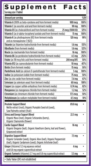 New Chapter Men's Multivitamin 40 Plus for Energy, Heart, Prostate + Immune Support with Fermented Nutrients - Every Man's One Daily 40+, Made with Organic Vegetables & Herbs, Non-GMO - 96 ct