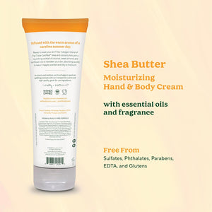 SoF Moisturizing Hand & Body Cream - With Organic Shea + Cocoa Butter and Sweet Almond Oil,Non GMO & Vegan, Shea Butter, 8 Fl Oz, 1 Pack