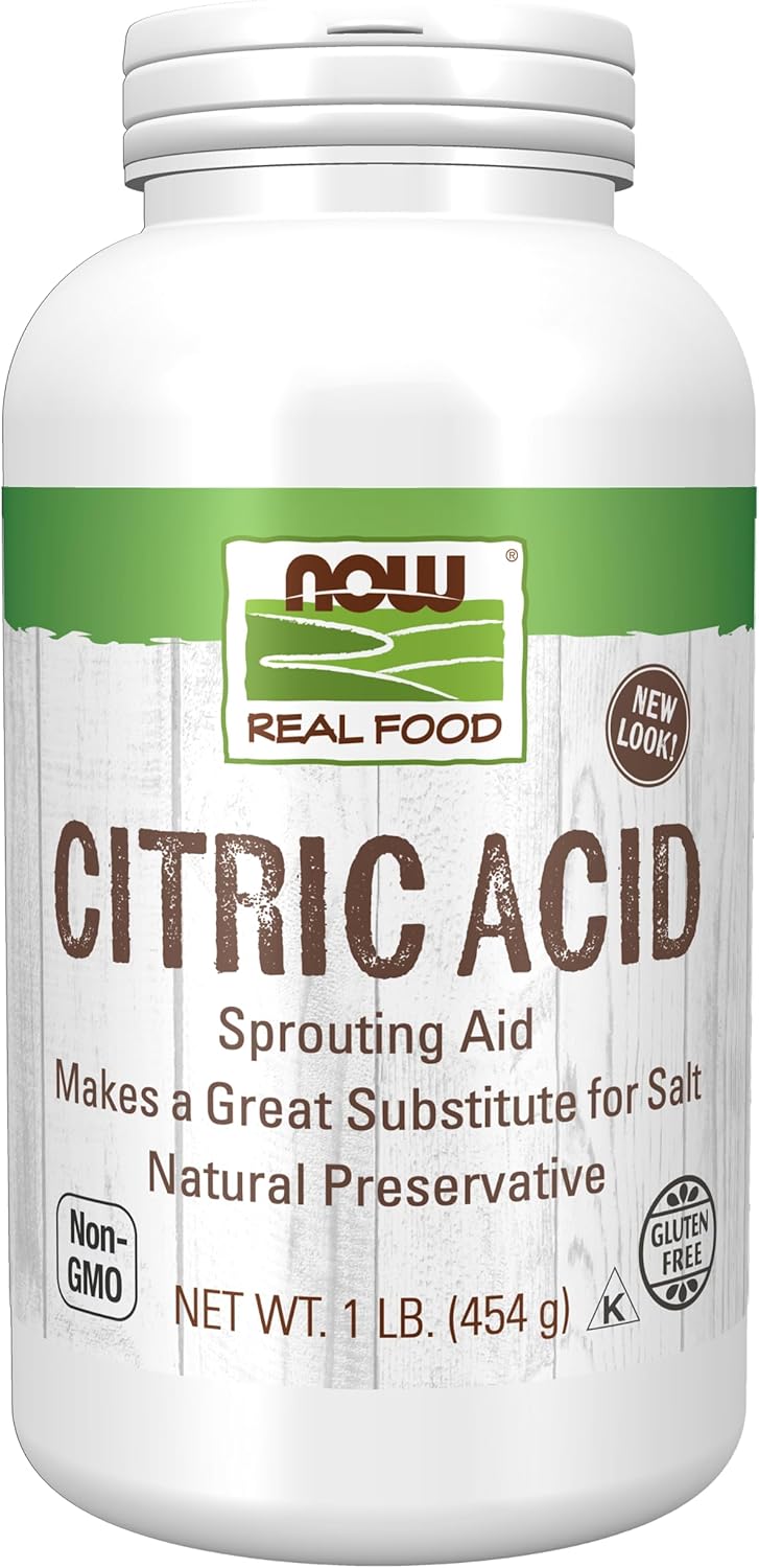 NOW Foods, Citric Acid, Sprouting Aid, Great Substitute for Salt, Preservative Found in Citrus Fruits, 1-Pound