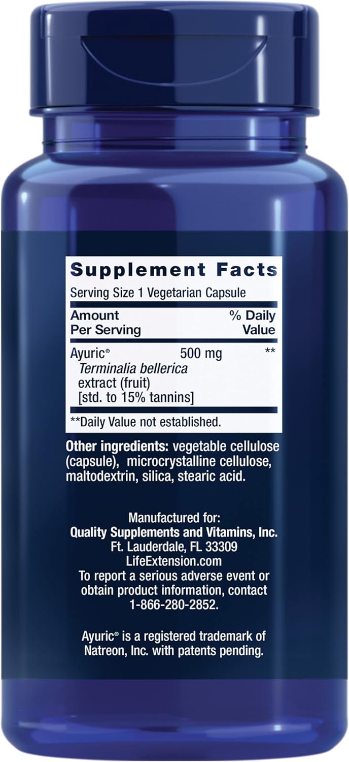 Life Extension Uric Acid Control, Promotes Healthy uric Acid Balance, Joint Health, discomfort Relief, Gluten Free, Non-GMO, Vegetarian, 60 Capsules