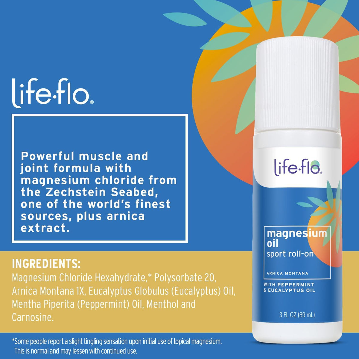 Life-Flo Magnesium Oil Sport Roll-On | 3oz