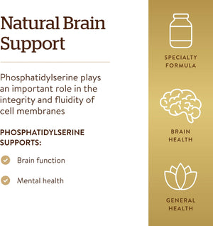 Solgar Phosphatidyl-Serine 200 mg, 60 Softgels - Premium Brain Health Supplement, Supports a Healthy Mind & Cognitive Function - Gluten Free, Dairy Free - 60 Servings