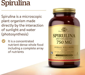Spirulina 750 mg Vegetable Capsules