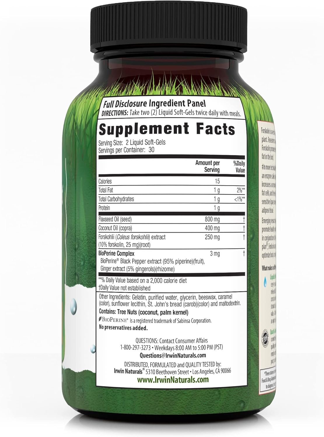 Irwin Naturals Forskolin Fat Loss Diet Supplement, 60 Count