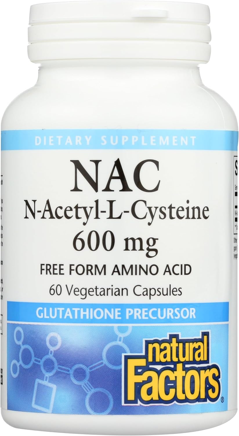Natural Factors N-Acetyl-L-Cysteine 600 mg, 60 Capsules