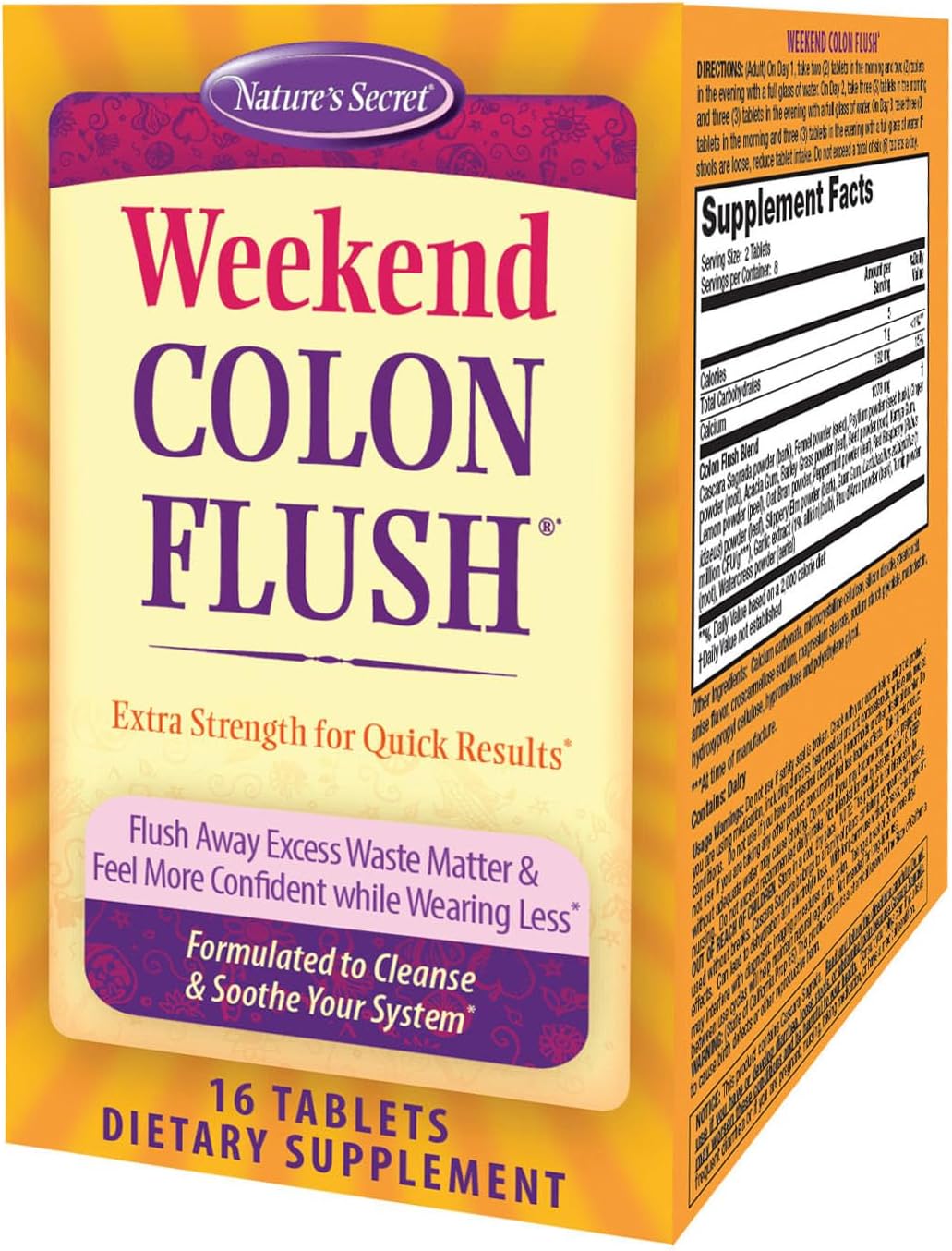 Nature&#39;s Secret, Weekend Colon Flush®, 16 Tablets