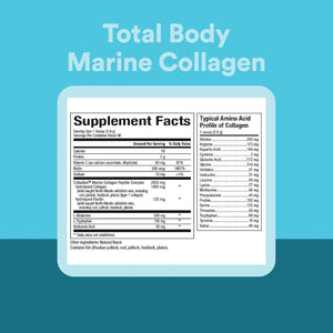 Natural Factors Total Body Marine Collagen, Bioactive Peptides Powder for Healthy Skin, Hair & Joints, Unflavored, 4.8 Oz