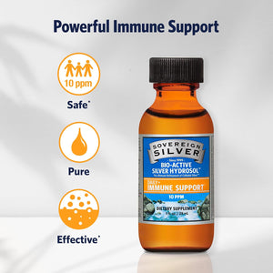 Sovereign Silver Bio-Active Silver Hydrosol for Immune Support, Colloidal-Silver Liquid, 10 ppm, 1oz (29mL) Travel Size