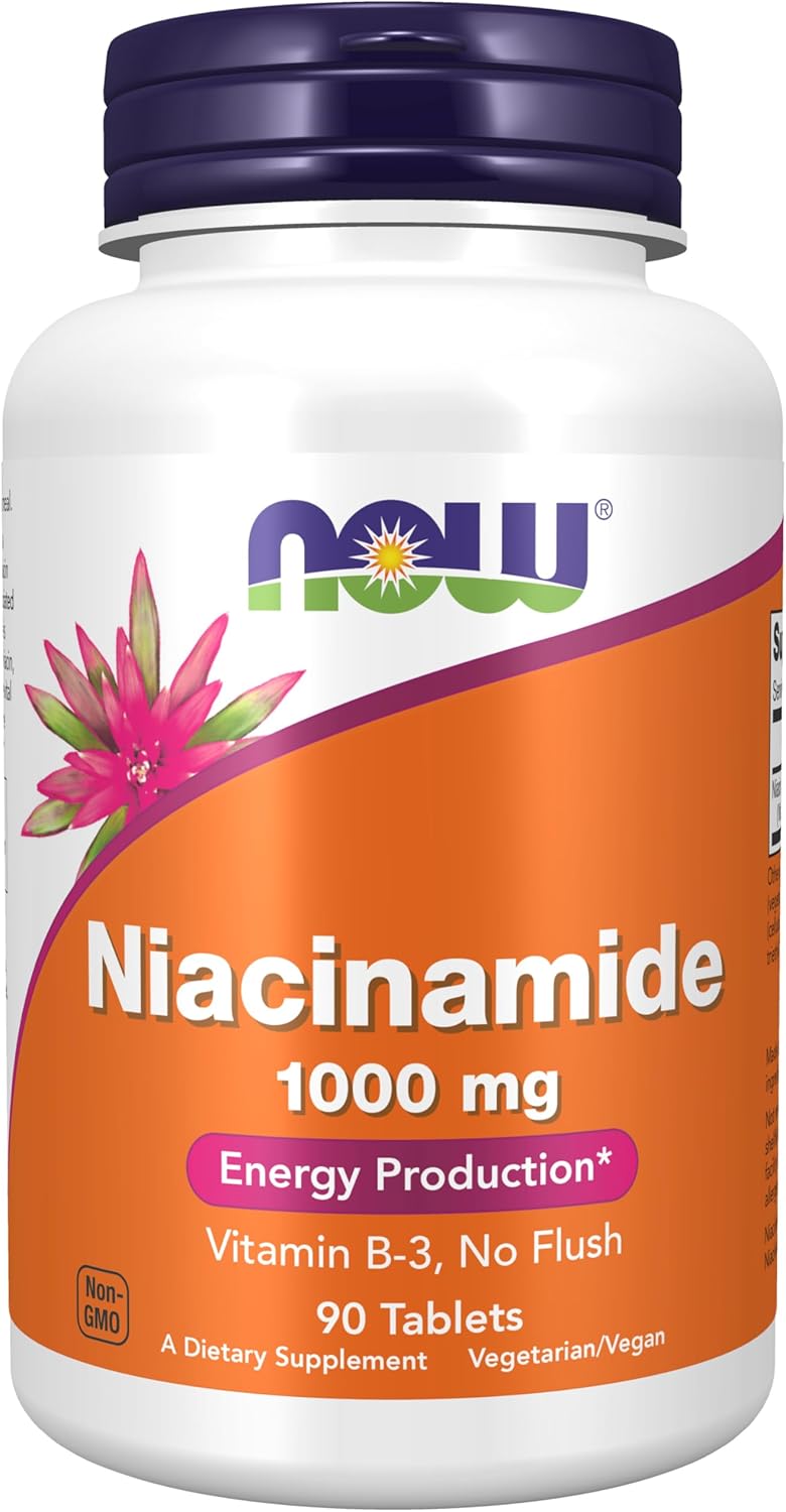 NOW Foods Supplements, Niacinamide (Vitamin B-3) 1000 mg, Energy Production*, 90 Tablets