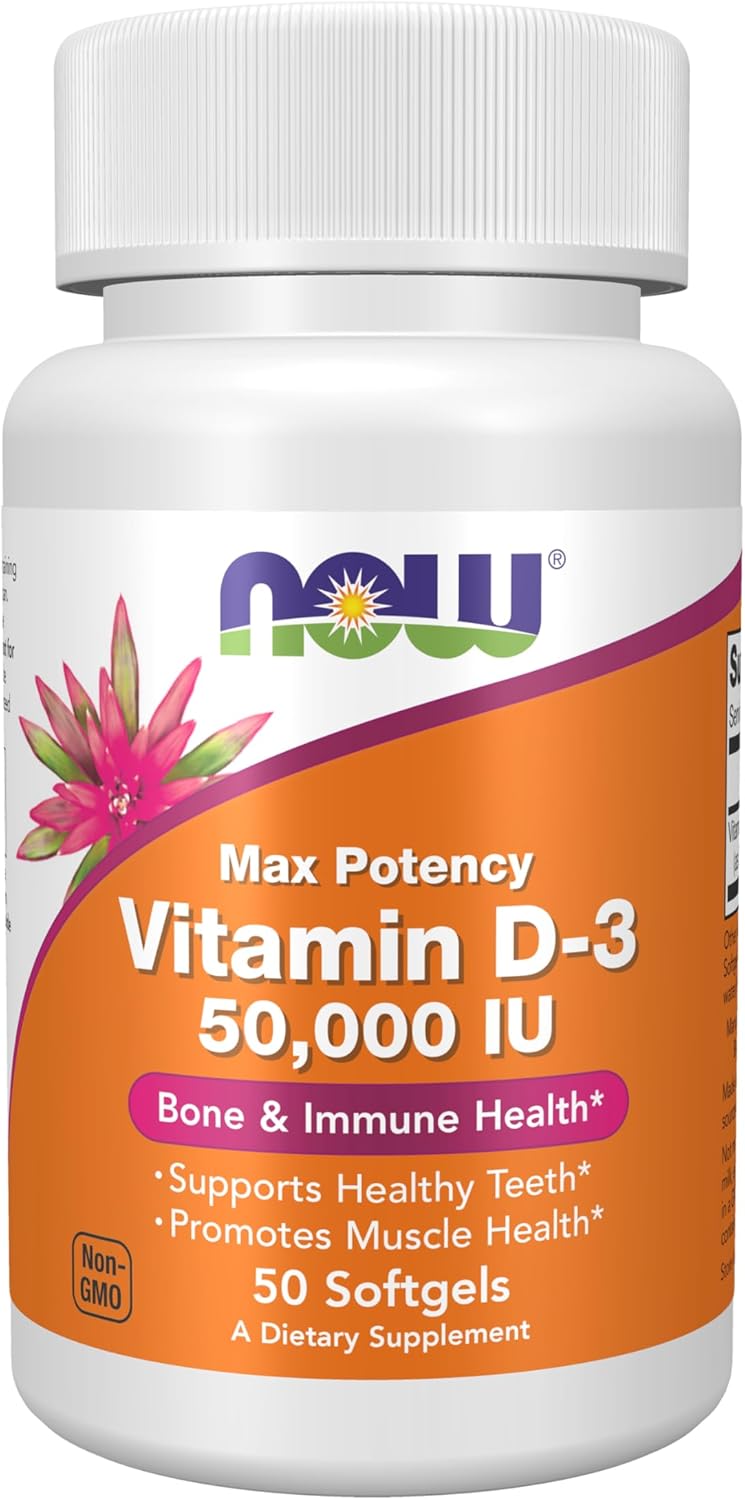 NOW Vitamin D-3, 50000 IU, 50 Softgels