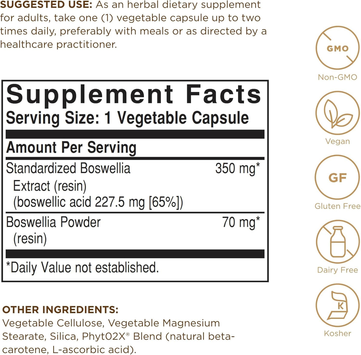 Solgar Boswellia Resin Extract, 60 Vegetable Capsules