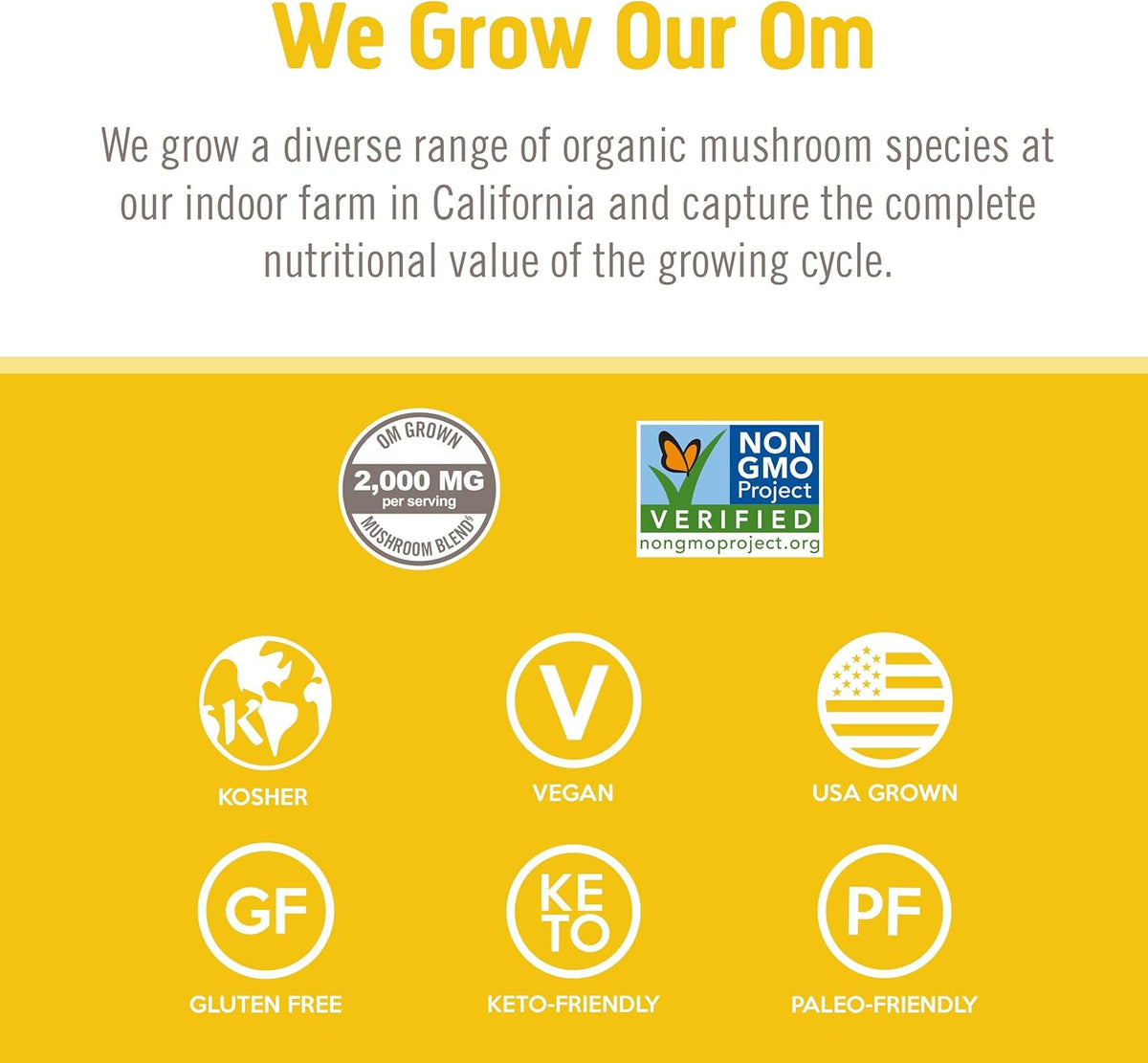 OM MUSHROOM SUPERFOOD Lion&#39;s Mane Mushroom Capsules Superfood Supplement, 180 Count, 60 Days, Fruit Body and Mycelium Nootropic for Memory Support, Focus, Clarity, Nerve Health, Creativity and Mood