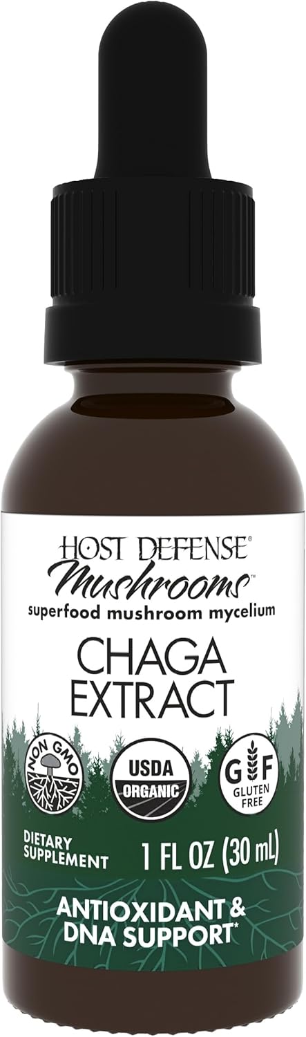 Host Defense Chaga Extract - Immune System Support Supplement - Chaga Mushroom for Antioxidant Activity Support - Liquid Dietary Mushroom Supplement - 1 fl oz (30 Servings)