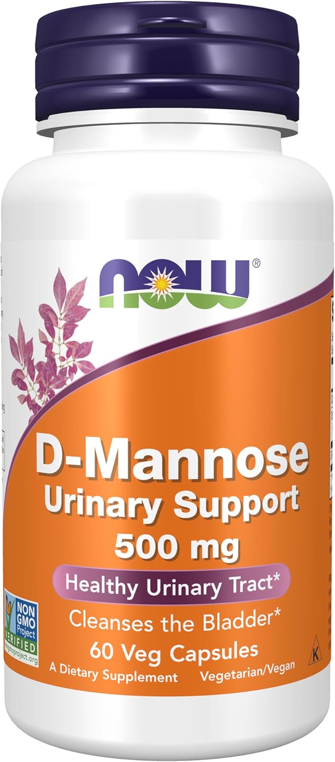 NOW Foods Supplements, D-Mannose 500 mg, Non-GMO Project Verified, Healthy Urinary Tract*, 60 Veg Capsules