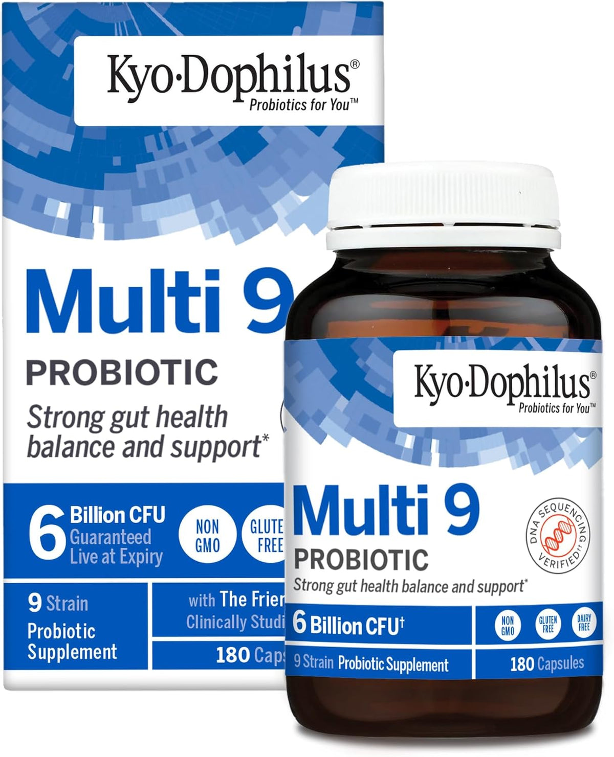 Kyolic Kyo-Dophilus Multi 9 Probiotic, For Strong Gut Health Balance and Support, 180 Count