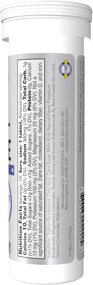 NOW Foods Sports Nutrition, Effervescent Effer-Hydrate, Electrolyte Supplement, Recovery*, Mixed Berry, 10 Tablets