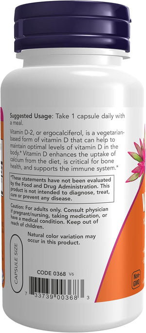 NOW Supplements, Vitamin D 1,000 IU Dry, High Potency, Strong Bones*, Structural Support*, 120 Veg Capsules…