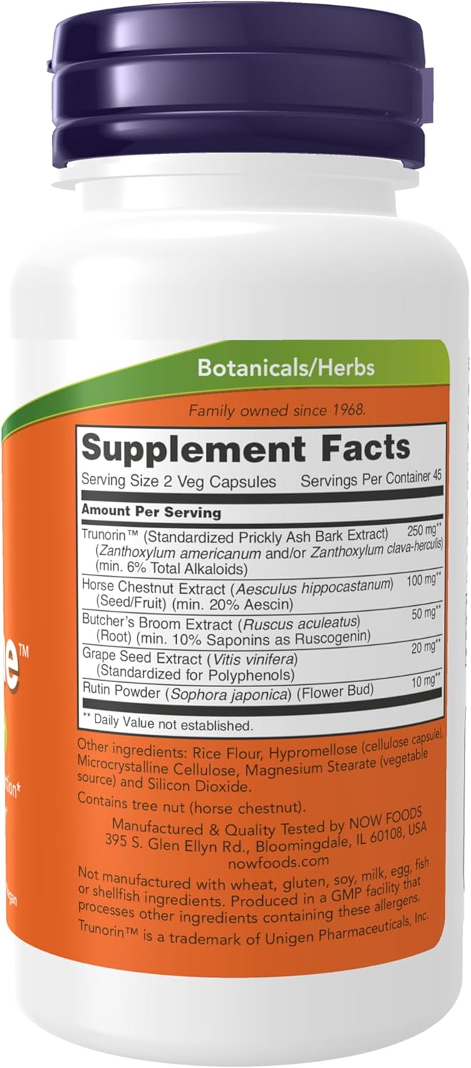 NOW Foods Supplements, Vein Supreme™, Healthy Vein Function*, Circulatory Support*, 90 Veg Capsules