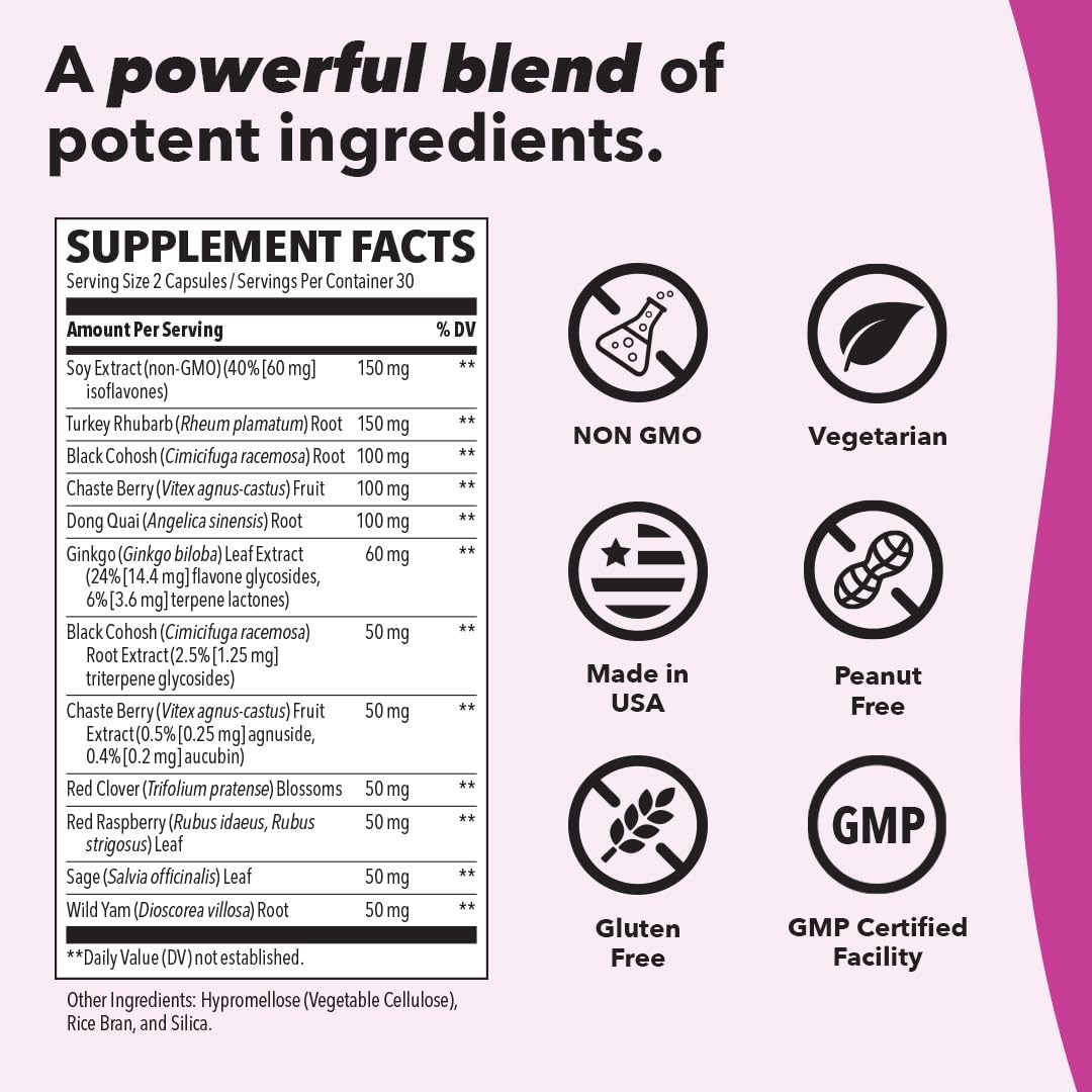 LifeSeasons - Pausitivi-T - Menopause Relief Supplement - Natural Support for Hot Flashes, Hormone Balance and Night Sweats - Contains Black Cohosh and Soy Isoflavones - 60 Capsules