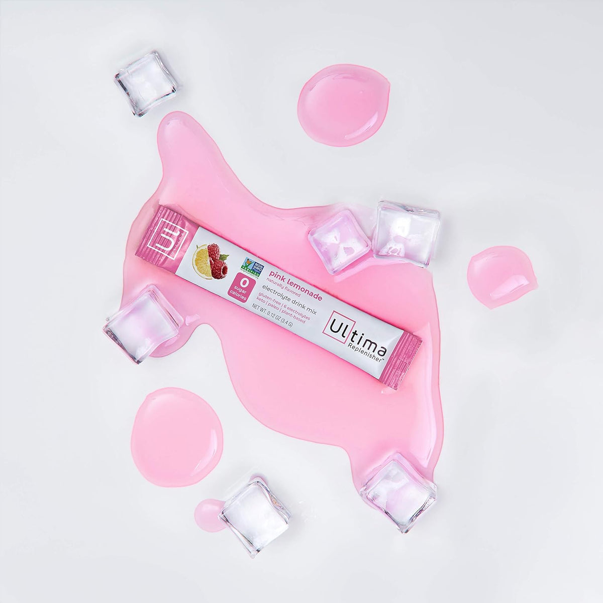 Ultima Replenisher Electrolyte Hydration Drink Mix, Pink Lemonade - Sugar Free, 0 Calories, 0 Carbs - Gluten-Free, Keto, Non-GMO, Vegan