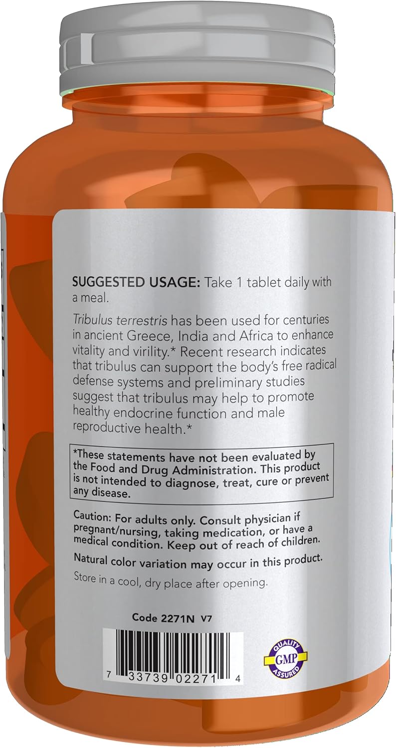 NOW Foods Sports Nutrition, Tribulus (Tribulus terrestris) 1,000 mg, Double Strength, Men&#39;s Health, 180 Tablets