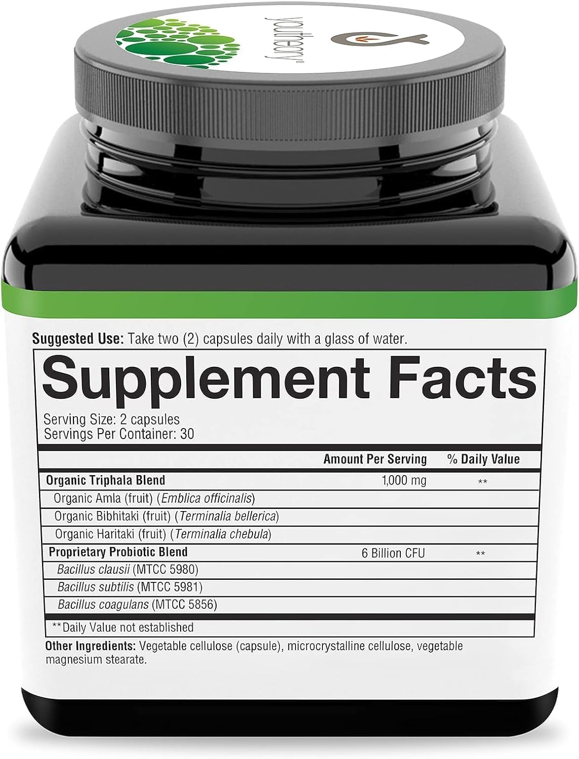 Youtheory Spore Probiotic - 6 Billion CFU - Probiotic Digestive Supplement* - Resists Stomach Acid Breakdown* - Dairy, Gluten &amp; Soy Free - 60 Vegetarian Capsules