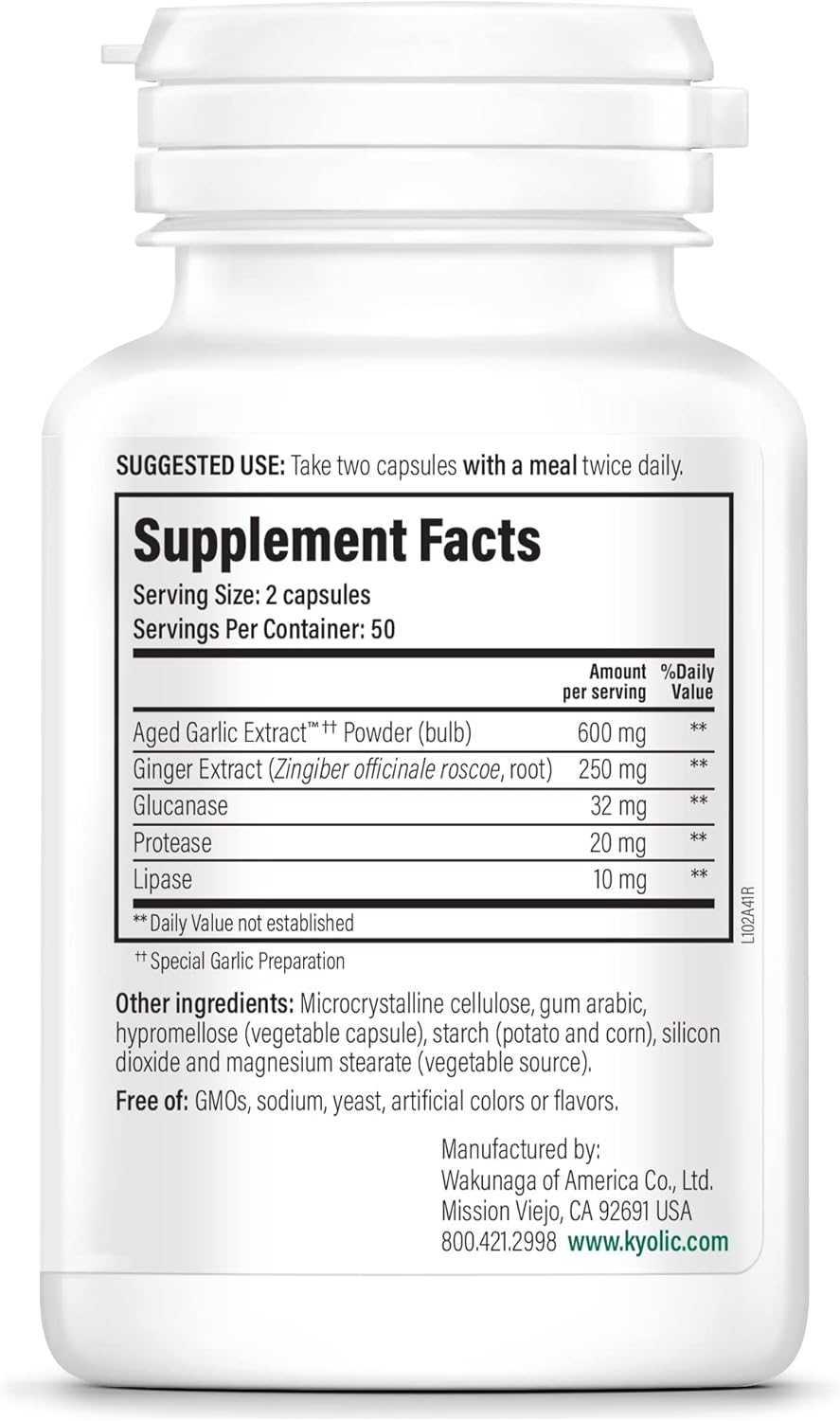 Kyolic Aged Garlic Extract™ Cleanse and Digestion Formula 102, 100 Vegetarian Capsules