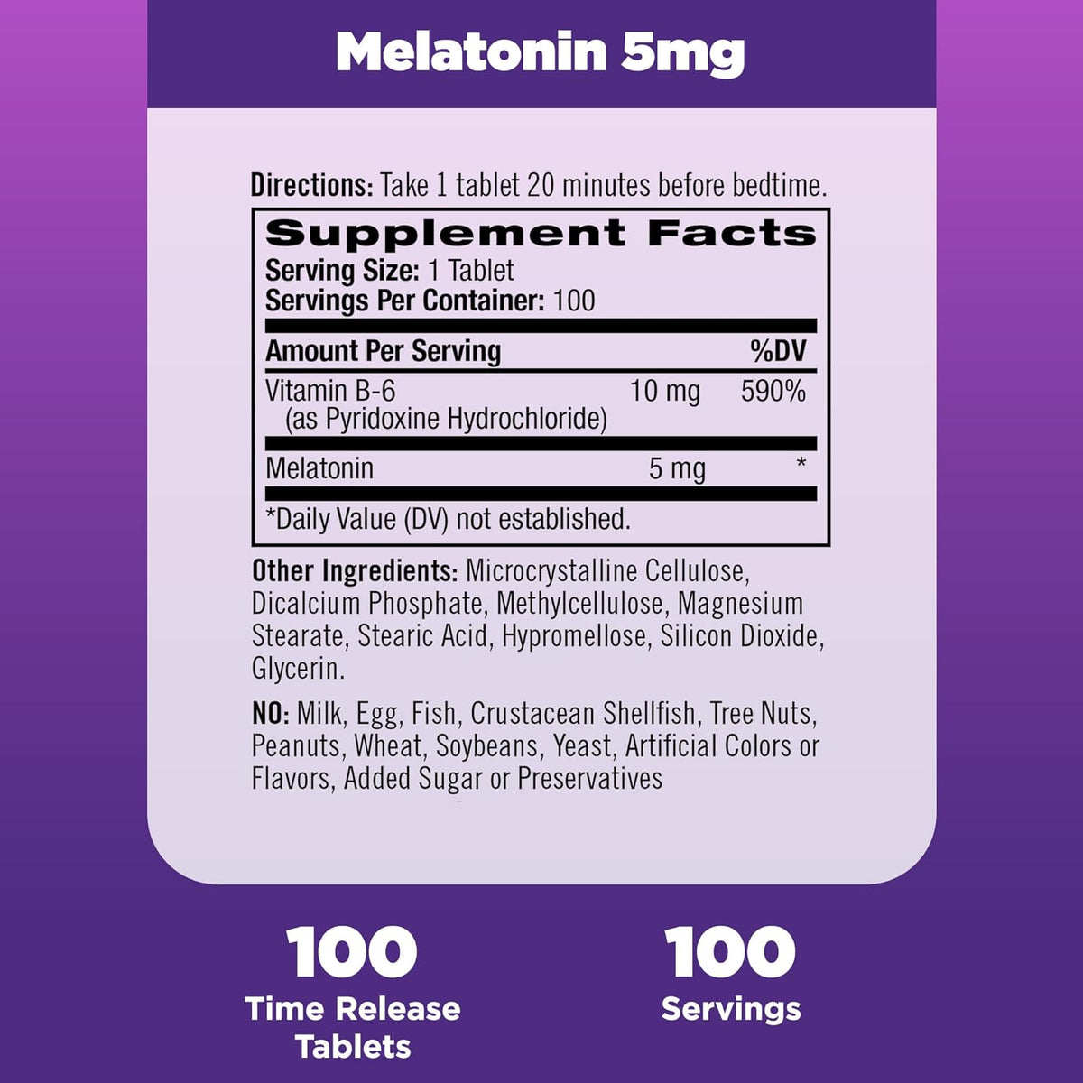 Natrol Melatonin Time Release, 5 mg, 100 Tablets