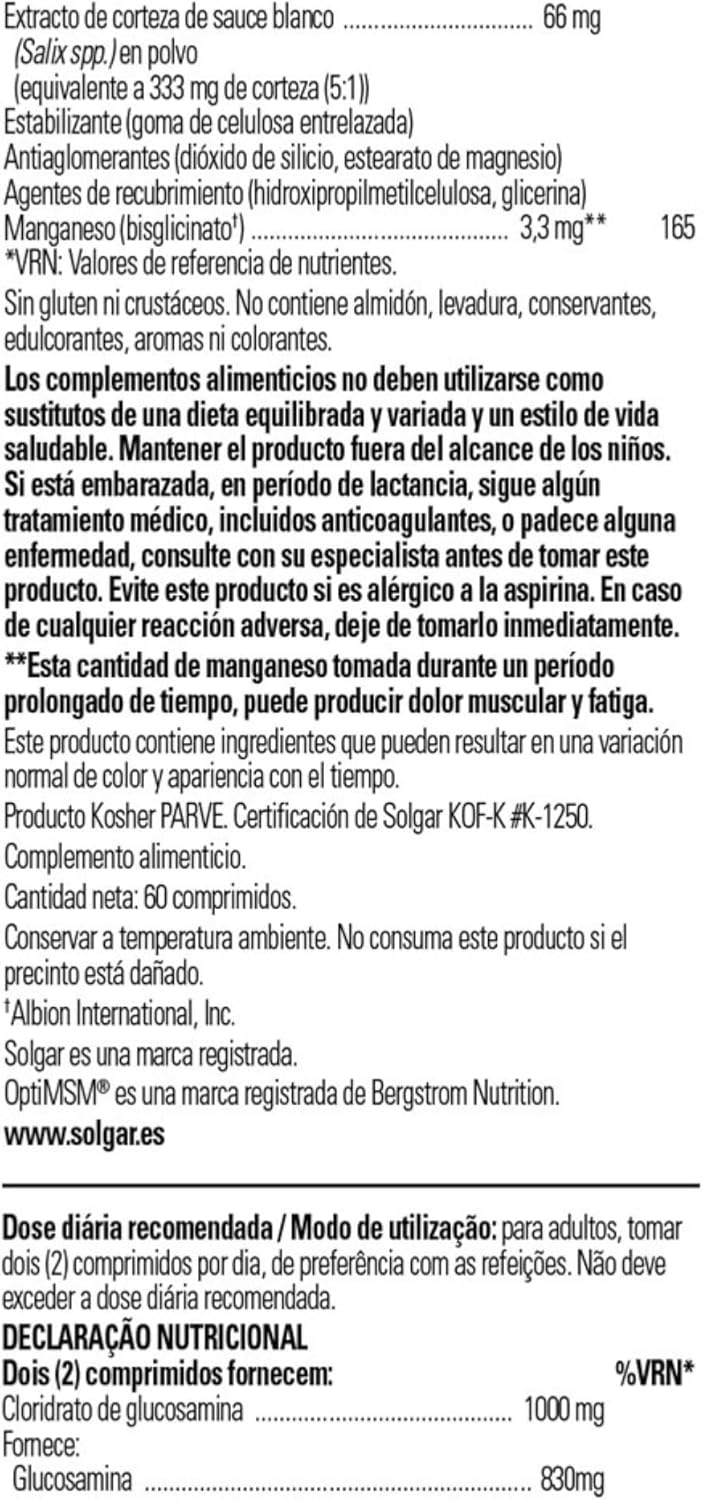 Solgar Triple Strength Glucosamine Chondroitin MSM Shellfish Free -- 60 Tablets