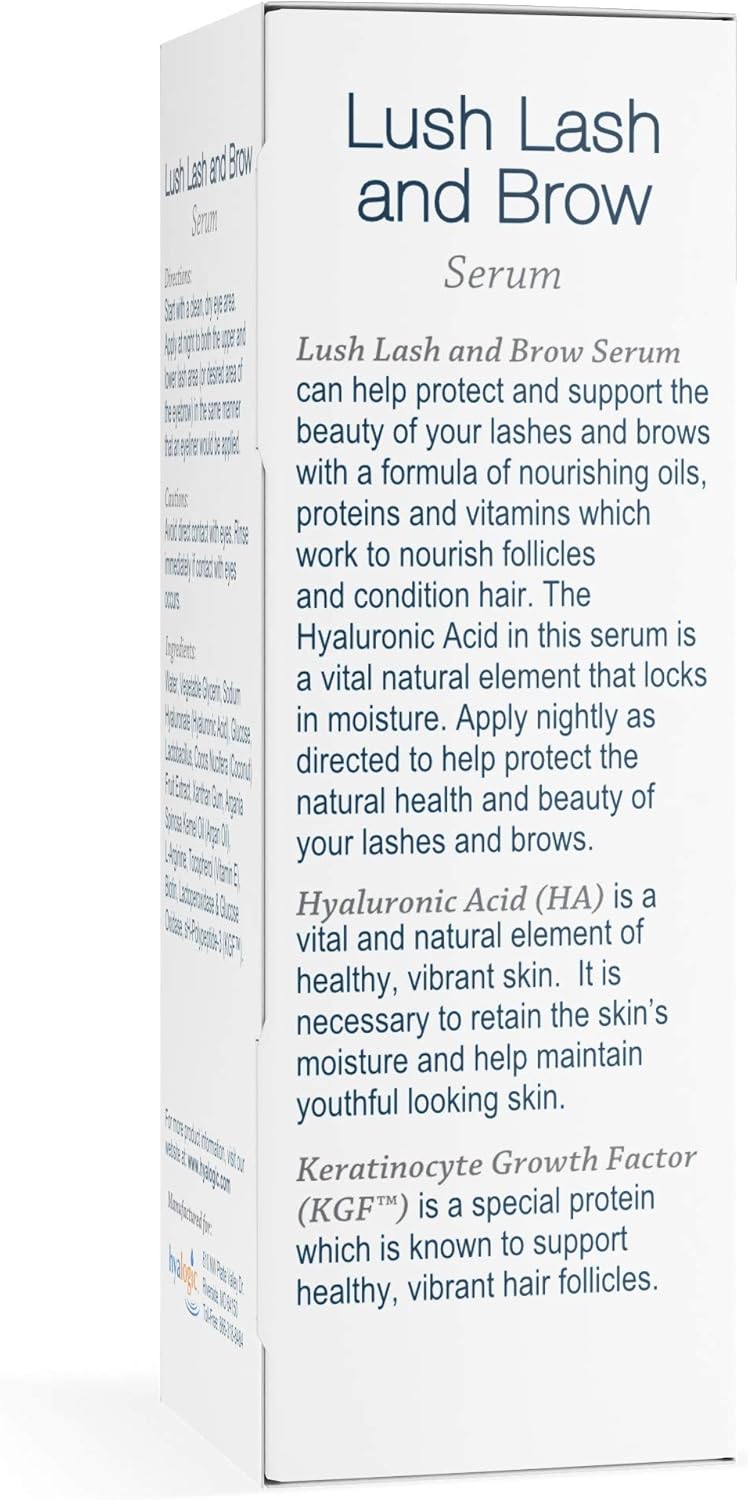 Lash &amp; Brow Serum by Hyalogic - Eyelash and Brow Growth Serum Enriched w/Hyaluronic Acid, Argan Oil &amp; KGF: Hypoallergenic Formula | Cruelty &amp; Paraben-Free .17 fl. oz.(5ml)