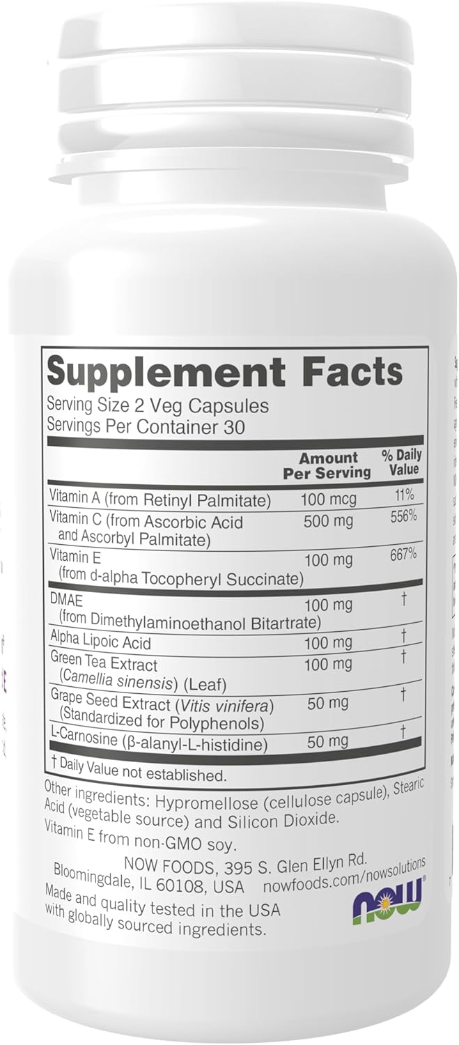 NOW Foods Solutions, Wrinkle Rescue™ Capsules, Targeted Blend with Vitamins A, C and E, 60 Capsules