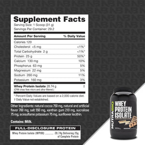 NutraBio 100% Whey Protein Isolate Protein Powder – 25g Protein with Complete Amino Acid Profile, Non-GMO, Gluten Free, Low Carb and Low Calorie Whey Protein Powder - Chocolate Peanut Butter - 2 Lbs.