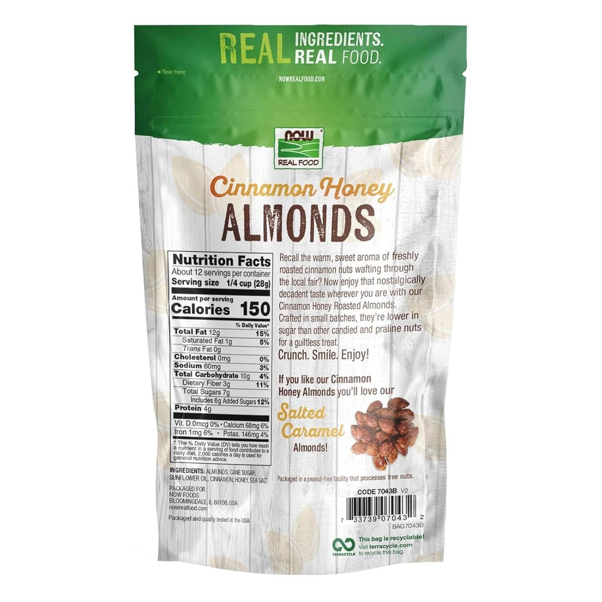 NOW Foods, Salted Caramel Almonds, Dry Roasted, Crafted in Small Batches, 12-Ounce (340 g)