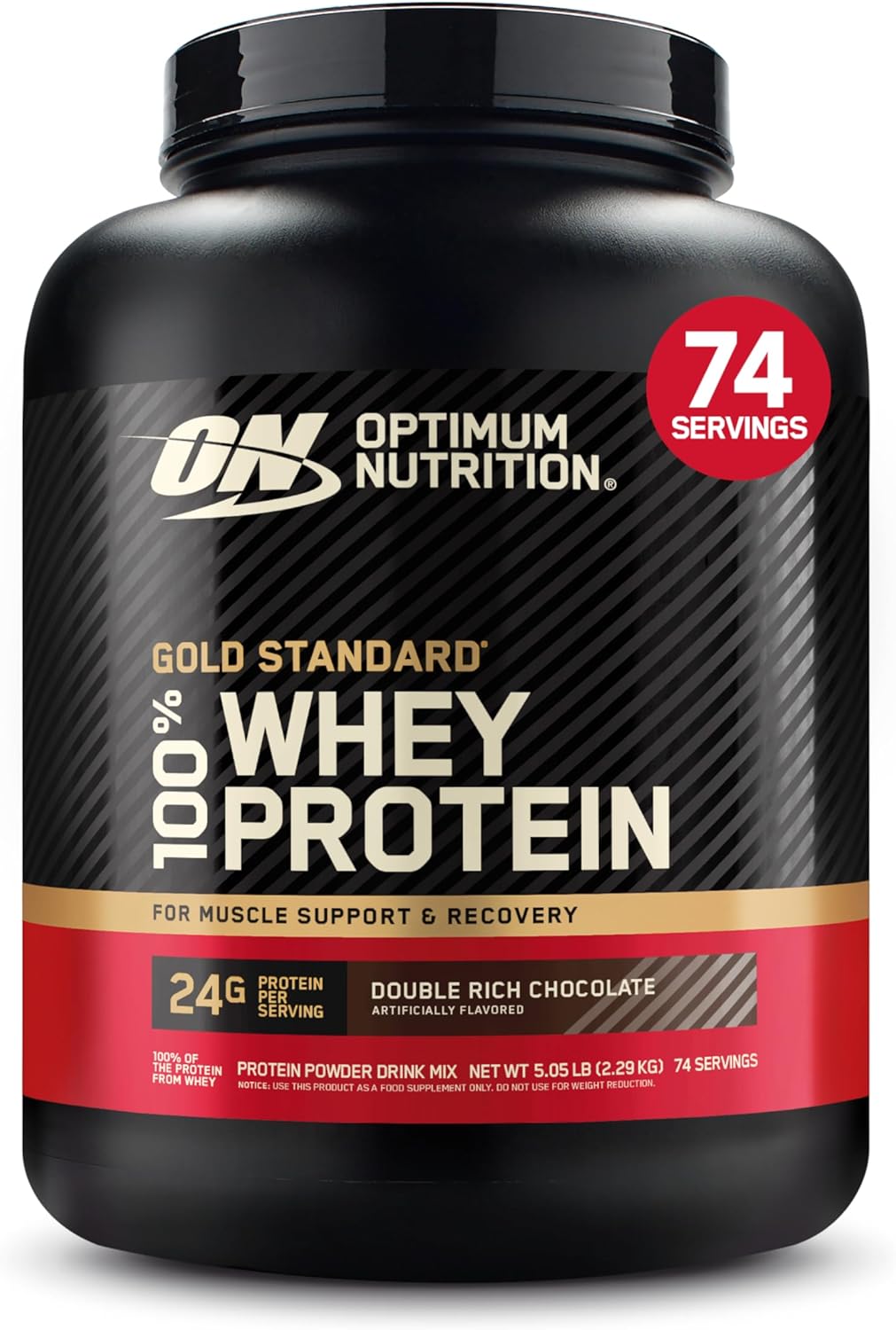 Optimum Nutrition Gold Standard 100% Whey Protein Powder, Double Rich Chocolate, 5 Pound