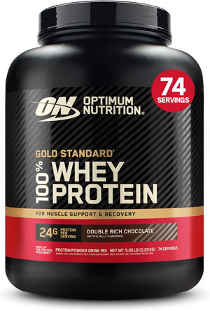 Optimum Nutrition Gold Standard 100% Whey Protein Powder, Double Rich Chocolate, 5 Pound