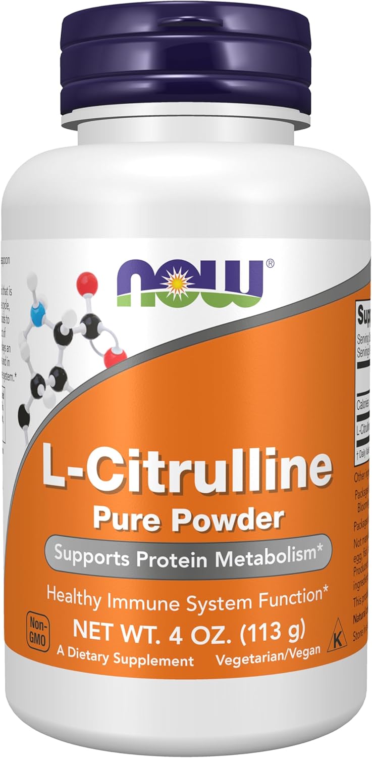 NOW Foods Supplements, L-Citrulline Pure Powder, Supports Protein Metabolism*, 4-Ounce