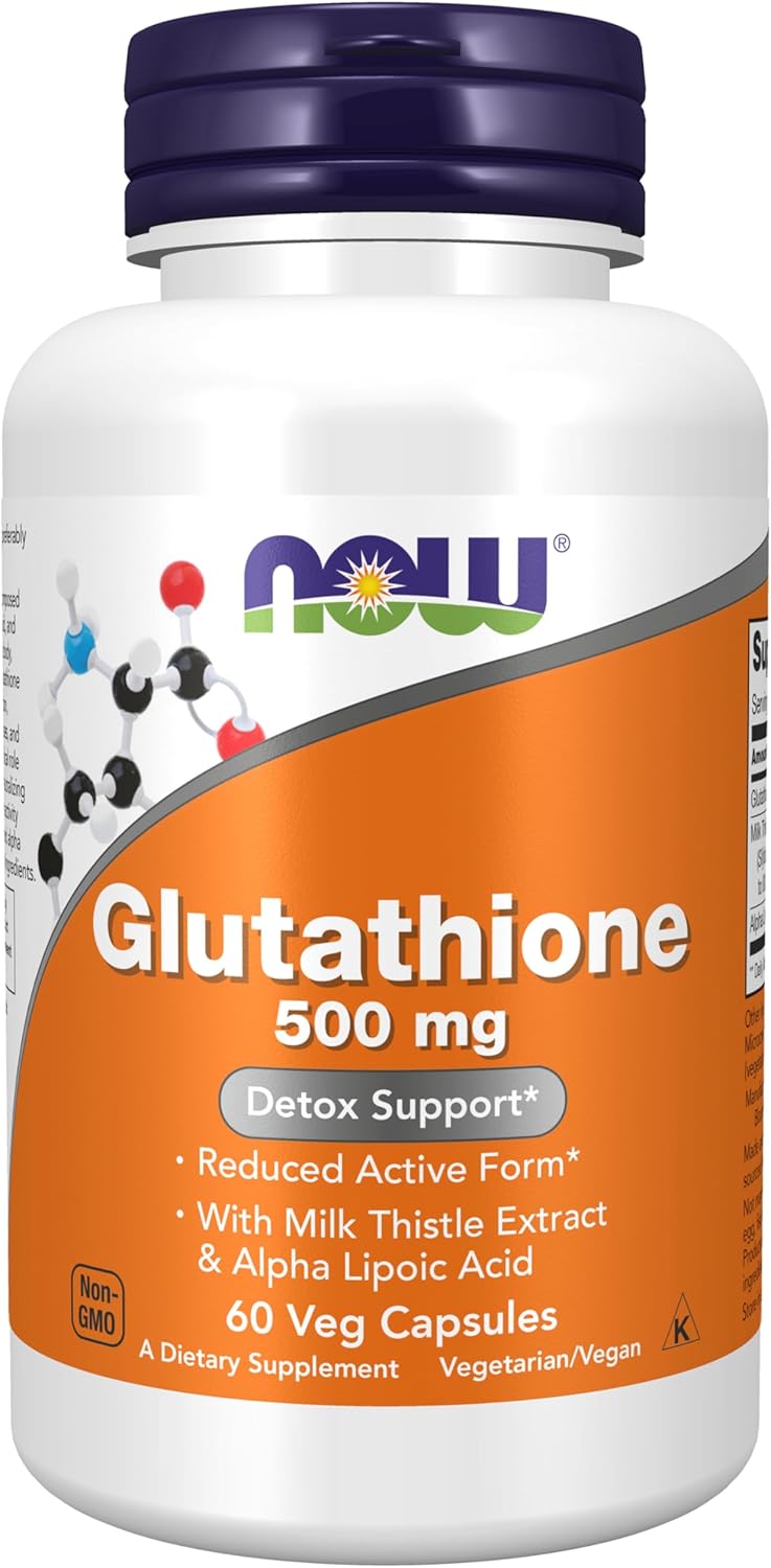 NOW Foods Glutathione, 500 mg, 60 Veg Capsules