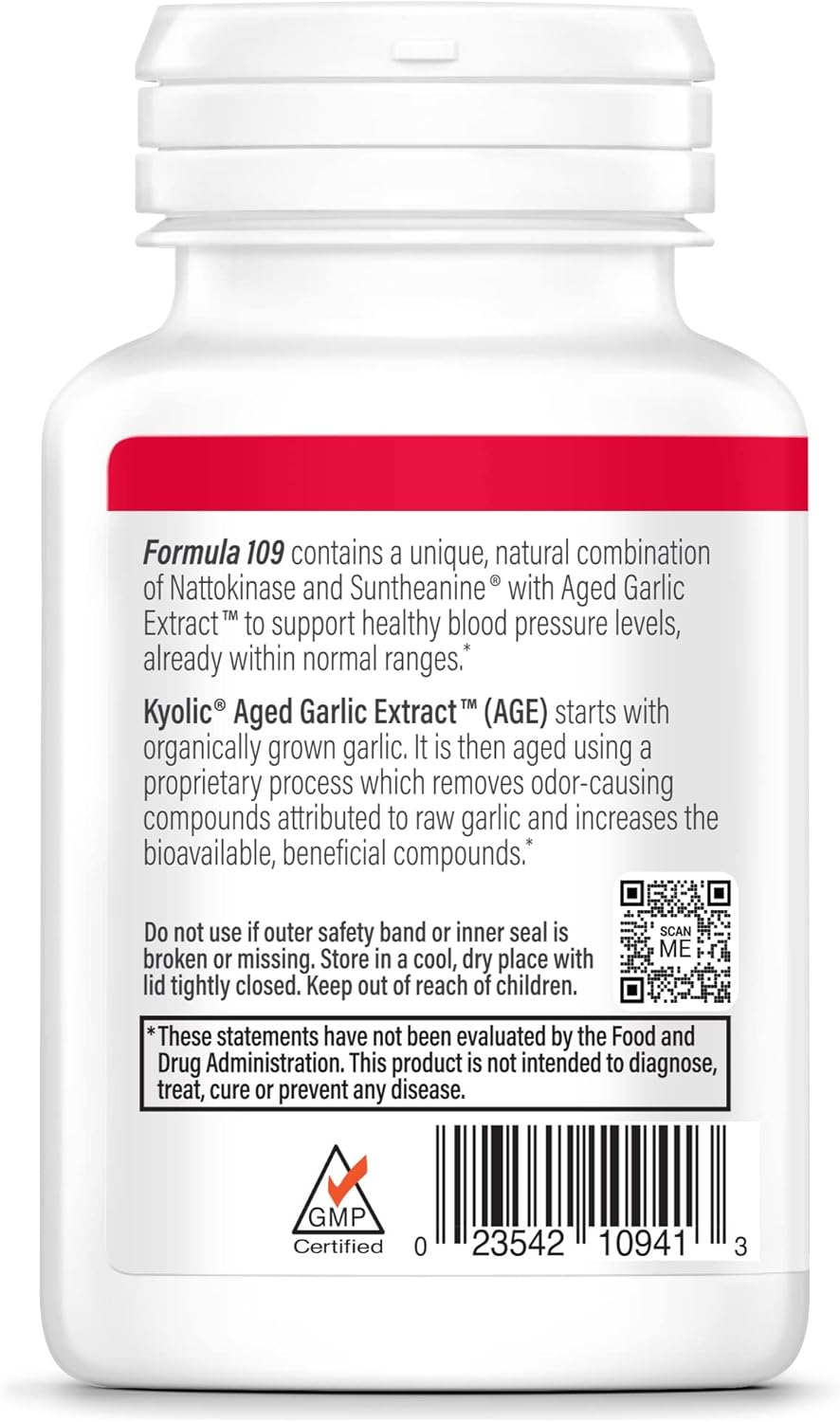 Kyolic Aged Garlic Extract™ Blood Pressure Health Formula 109, 80 Capsules