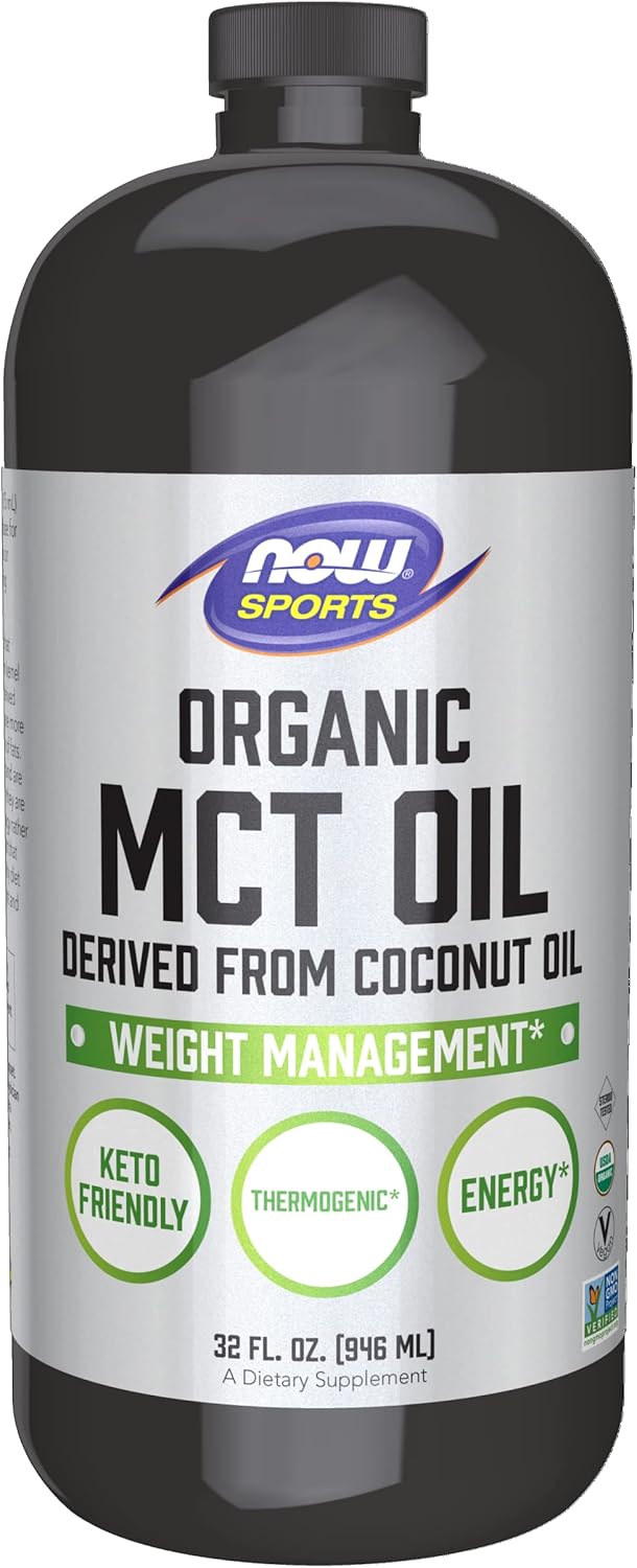 NOW Sports Nutrition, Organic MCT (Medium-chain triglycerides) Oil (in Plastic), 32-Ounce